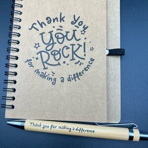 Thank You Spiral Notebook and Bamboo Pen Set